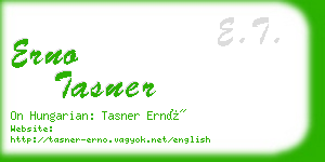 erno tasner business card